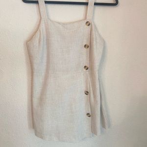 Linen skort romper with button details